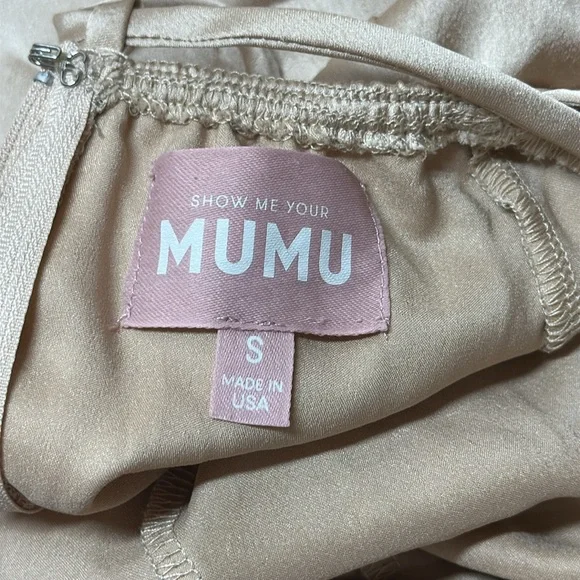 Show Me Your MuMu Gold Satin Dress - Picture 10 of 10